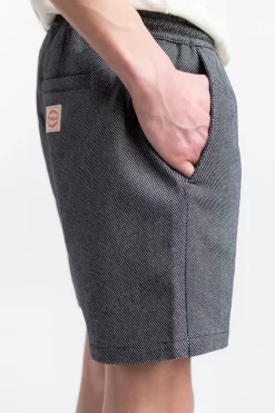 Kurze Hose Aus Bio-Baumwoll Twill Schwarz Kariert