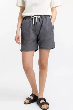 Kurze Hose Aus Bio-Baumwoll Twill Schwarz Kariert
