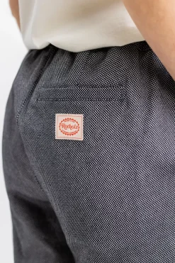 Kurze Hose Aus Bio-Baumwoll Twill Schwarz Kariert