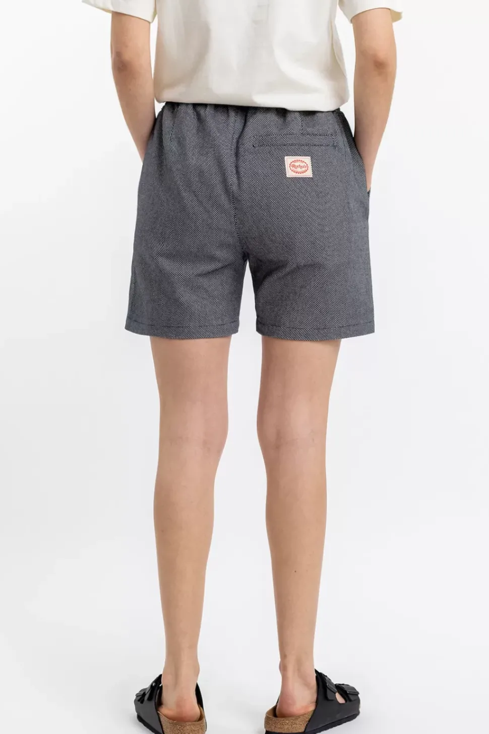 Kurze Hose Aus Bio-Baumwoll Twill Schwarz Kariert