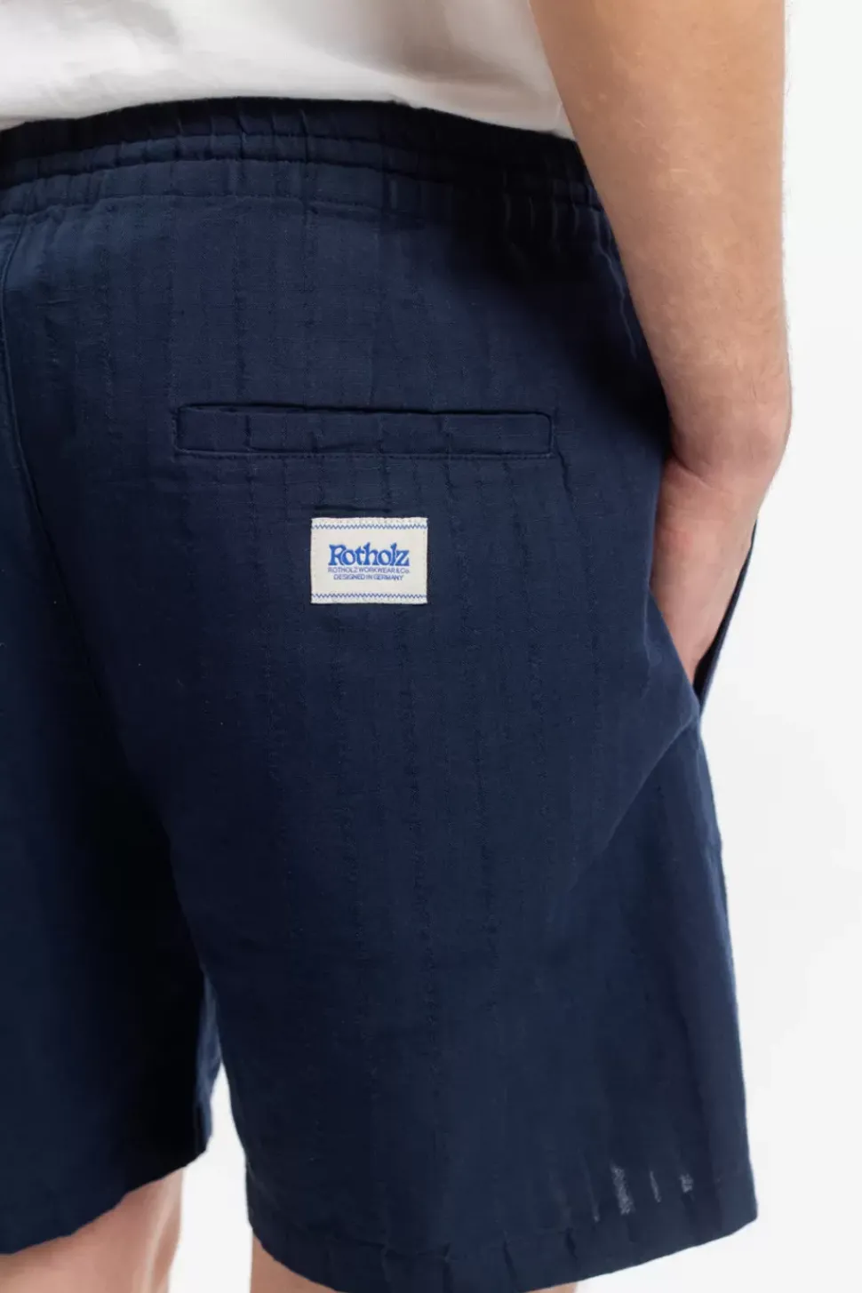 Kurze Hose Leinen Mix - Dunkelblau