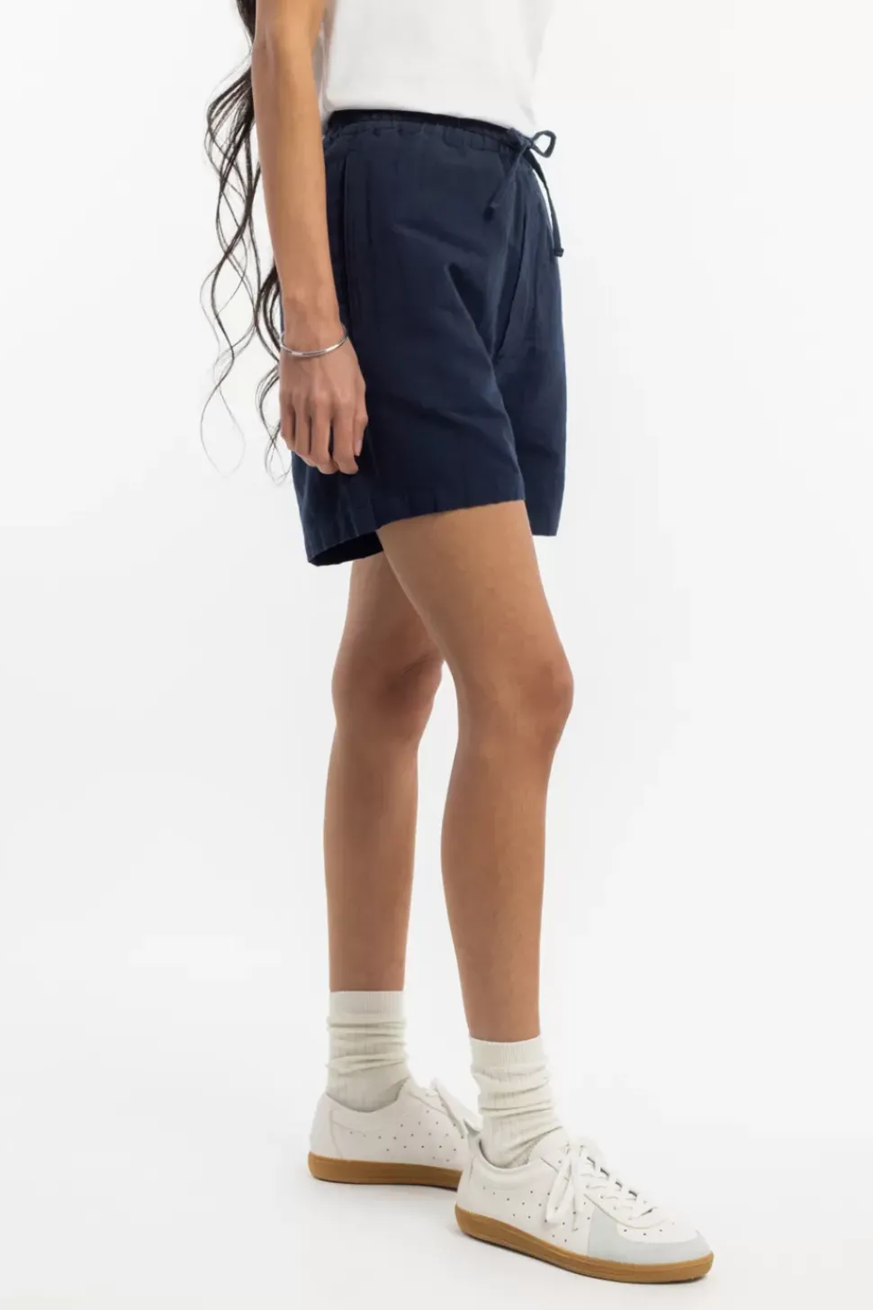 Kurze Hose Leinen Mix - Dunkelblau