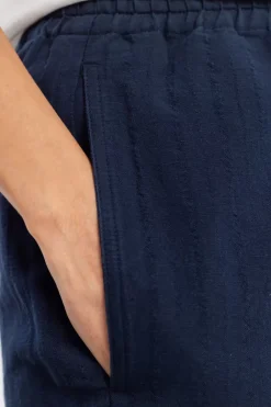 Kurze Hose Leinen Mix - Dunkelblau