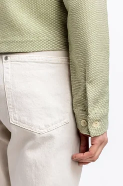 Kurze Jacke Aus Bio Canvas Grun Kariert