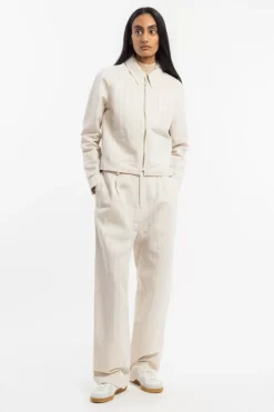 Kurze Jacke Leinen Mix - Creme