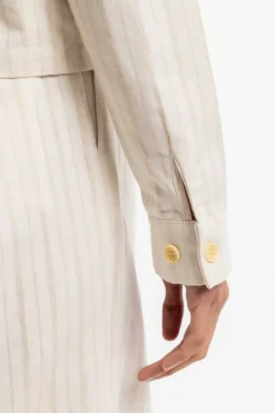 Kurze Jacke Leinen Mix - Creme
