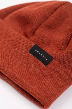 Kurze Mutze Merino Fein - Rot