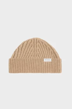 Kurze Mutze Wollmix Ripp - Beige