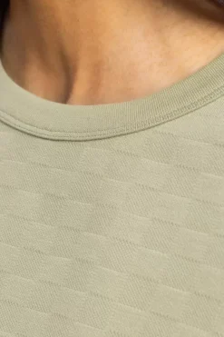 Kurzes Strukturiertes T-Shirt Bio Baumwolle - Grun