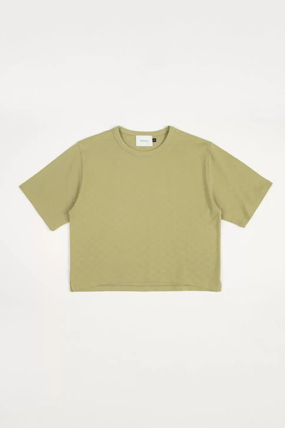 Kurzes Strukturiertes T-Shirt Bio Baumwolle - Grun
