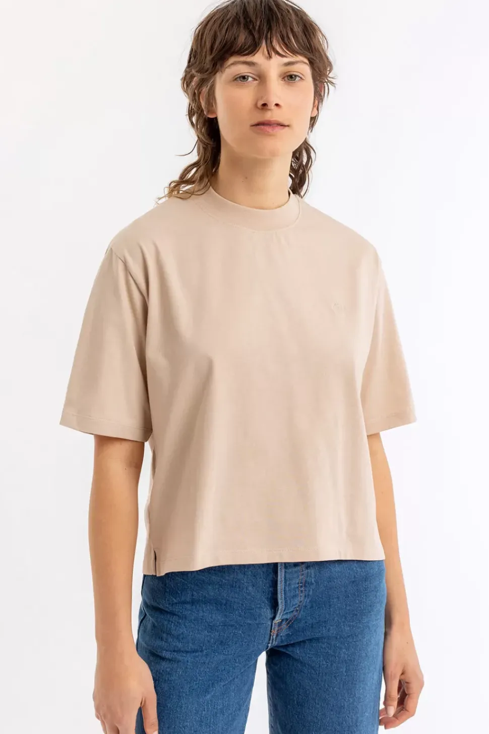 Kurzes T-Shirt Aus Bio-Baumwolle Beige