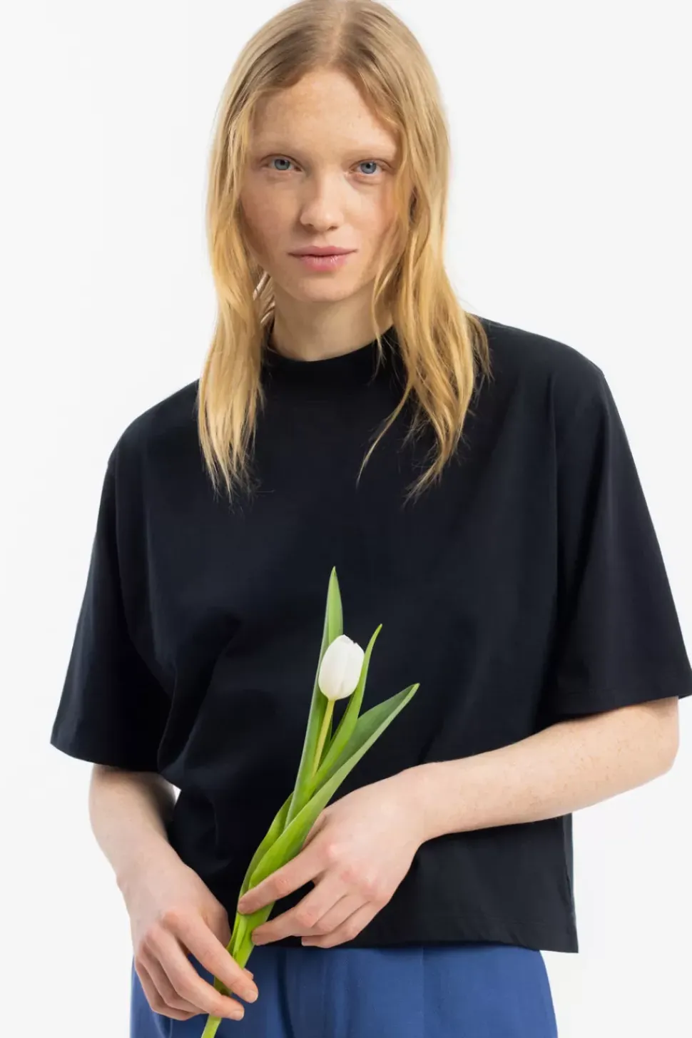 Kurzes T-Shirt Bio Baumwolle - Schwarz