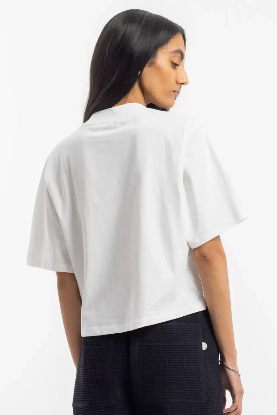 Kurzes T-Shirt Bio Baumwolle - Weis