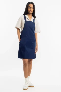 Latzkleid Aus Bio Canvas - Blau