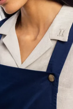 Latzkleid Aus Bio Canvas - Blau