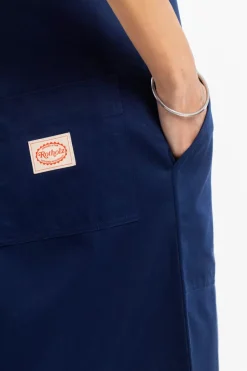 Latzkleid Aus Bio Canvas - Blau