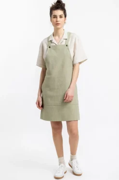Latzkleid Aus Bio Canvas Grun Kariert