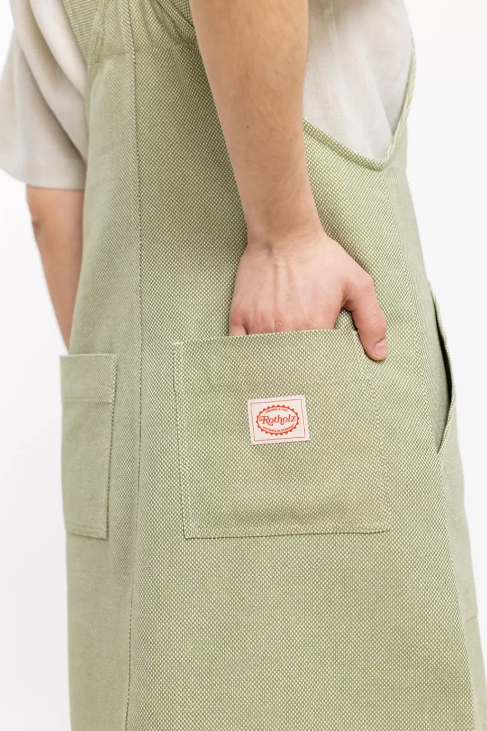 Latzkleid Aus Bio Canvas Grun Kariert