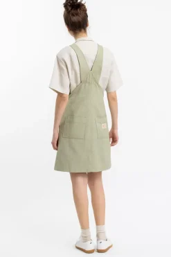 Latzkleid Aus Bio Canvas Grun Kariert