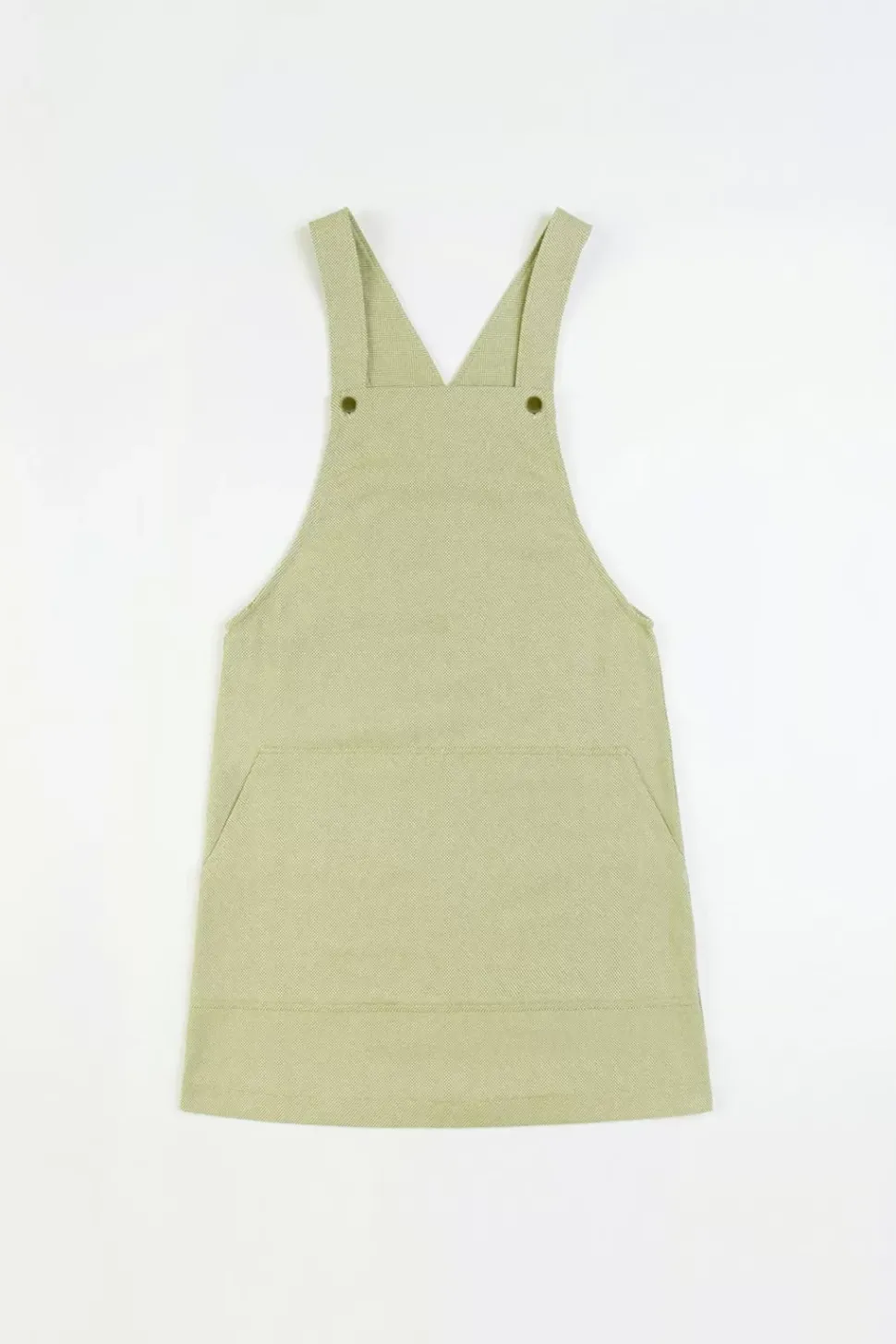 Latzkleid Aus Bio Canvas Grun Kariert