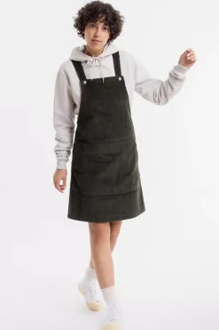 Latzkleid Aus Bio Cord Oliv