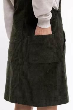 Latzkleid Aus Bio Cord Oliv