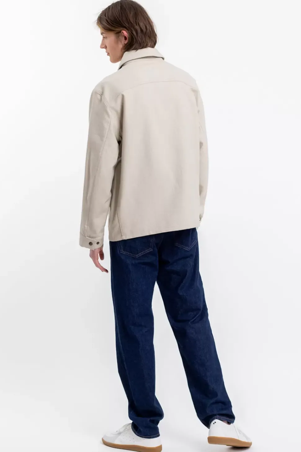 Leichte Jacke Aus Bio Canvas Beige Kariert