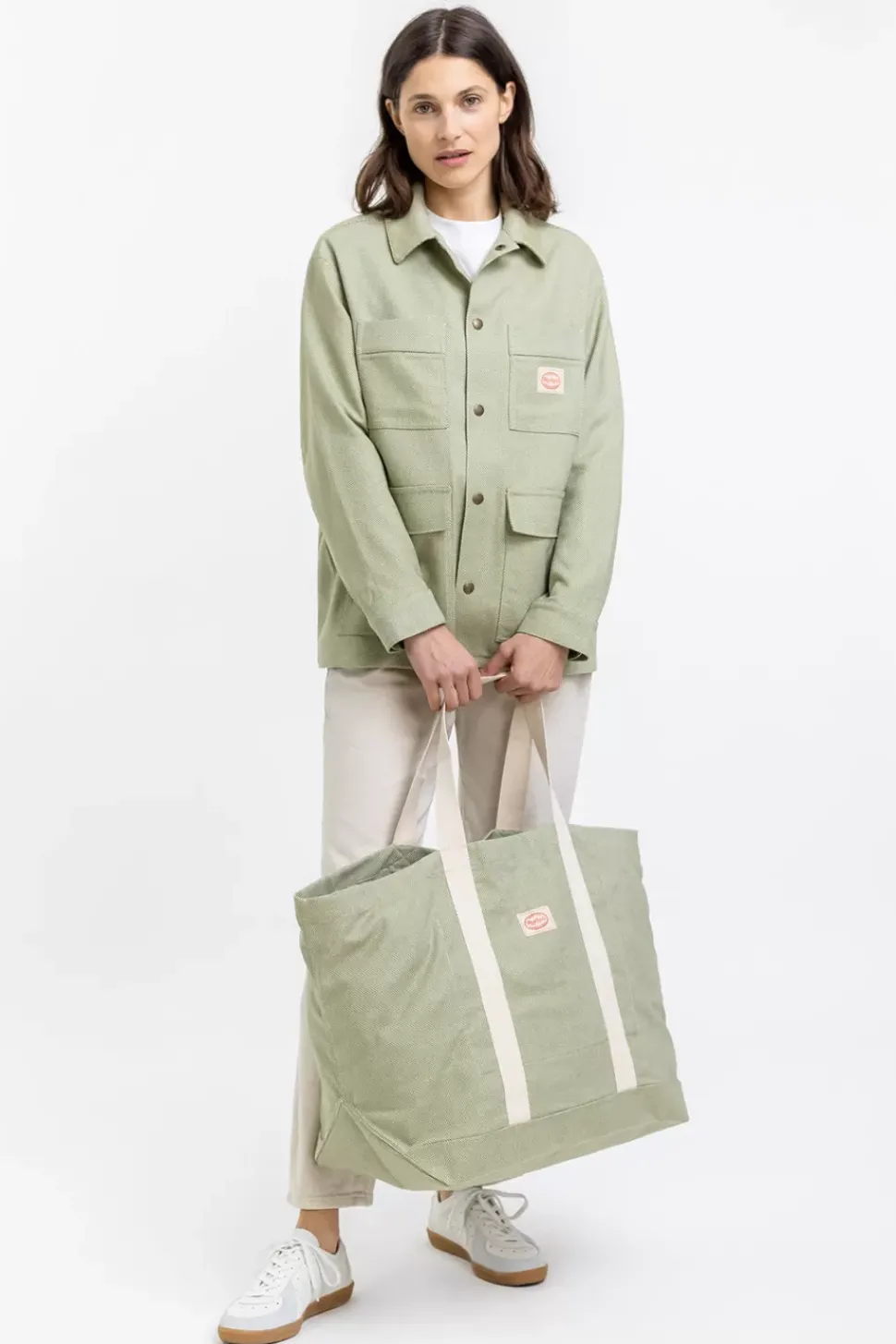 Leichte Jacke Aus Bio Canvas Grun Kariert