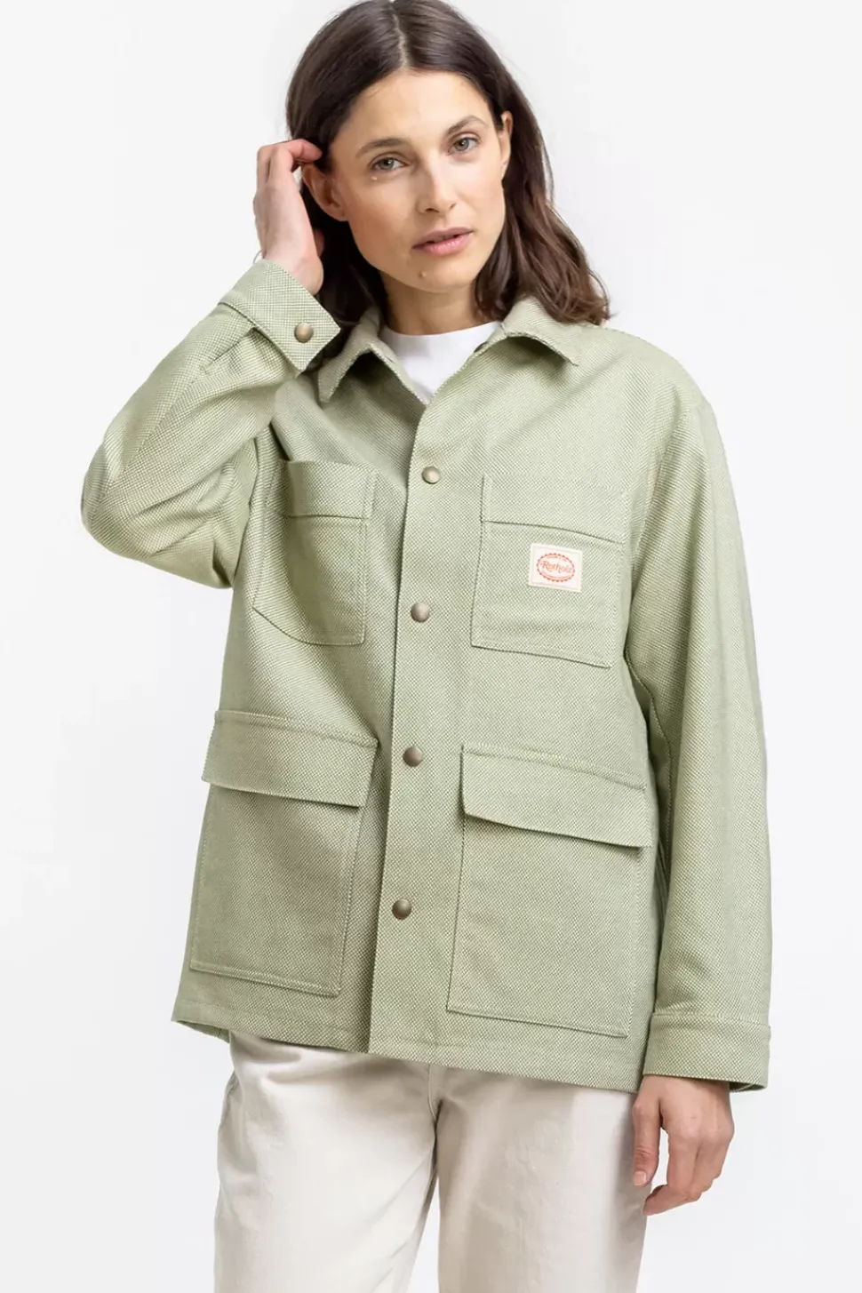 Leichte Jacke Aus Bio Canvas Grun Kariert