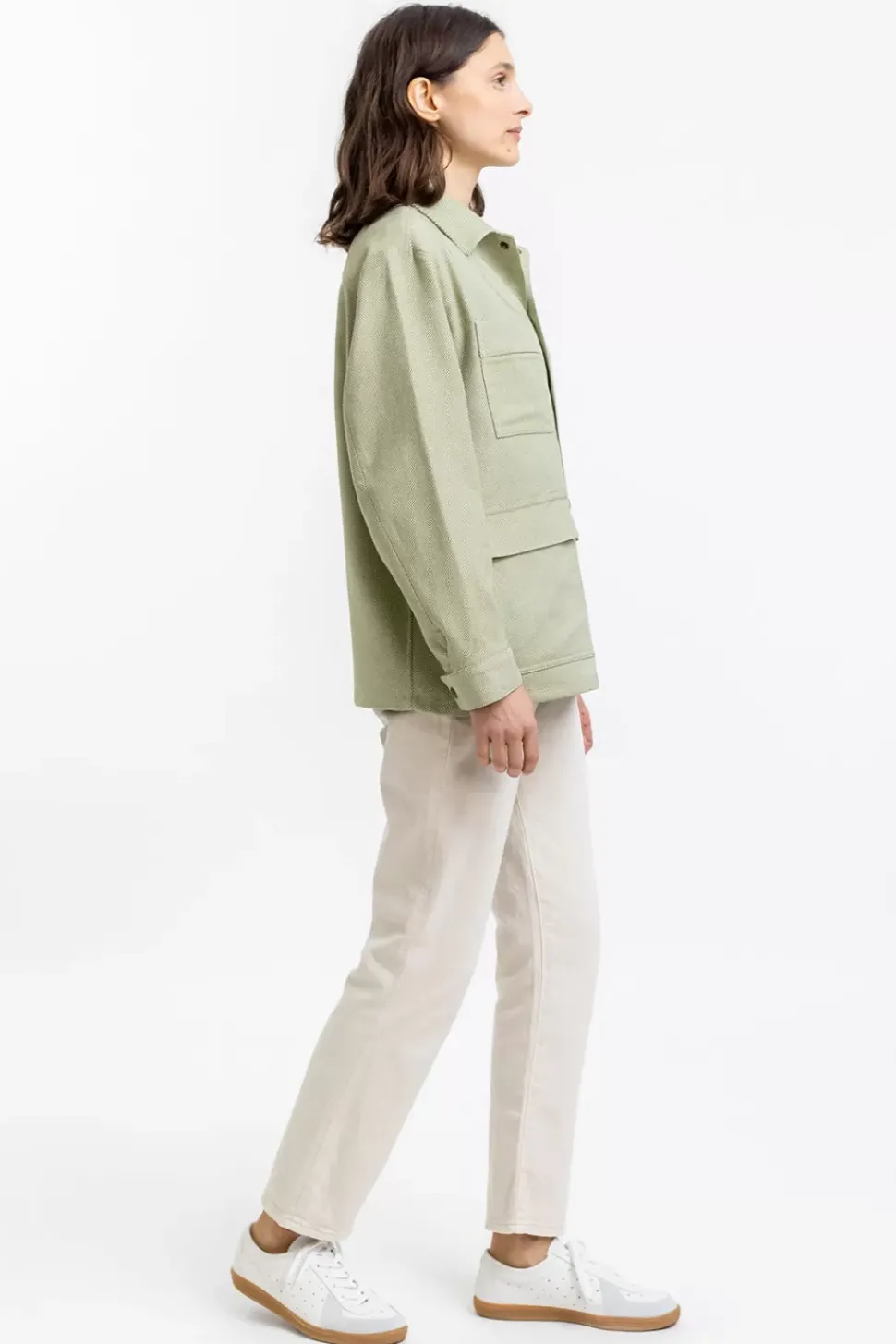 Leichte Jacke Aus Bio Canvas Grun Kariert
