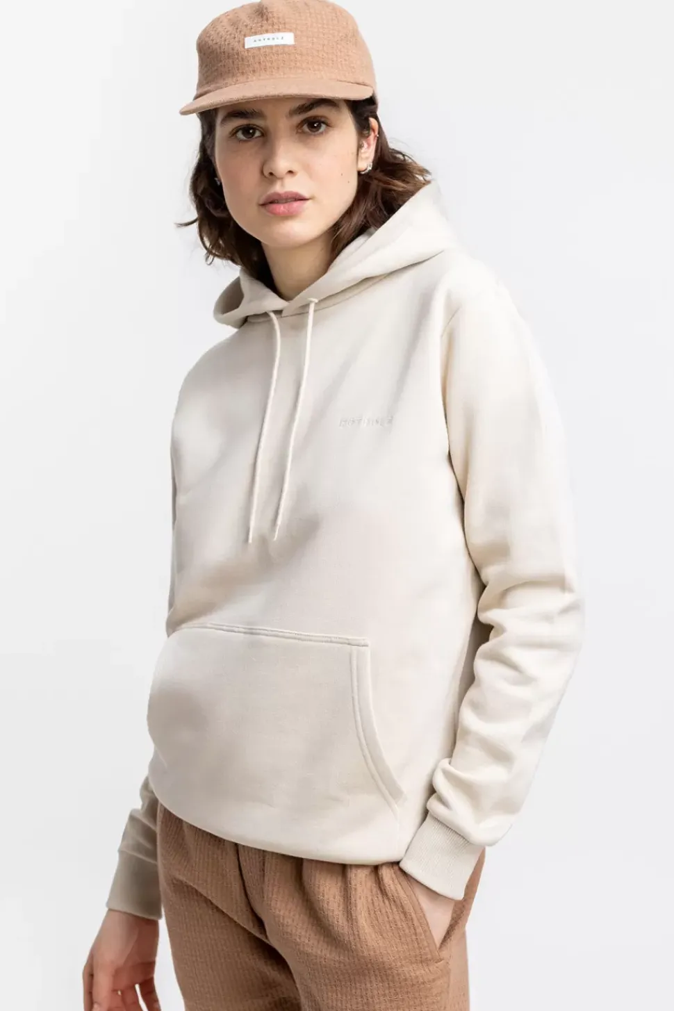 Logo Hoodie Aus Bio-Baumwolle Creme