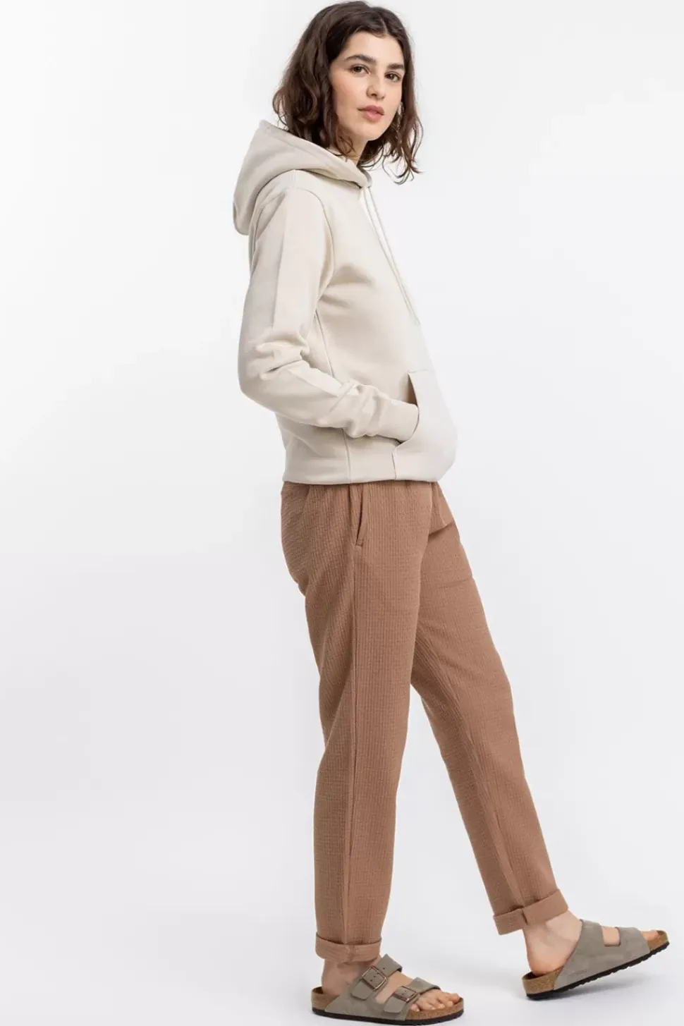 Logo Hoodie Aus Bio-Baumwolle Creme