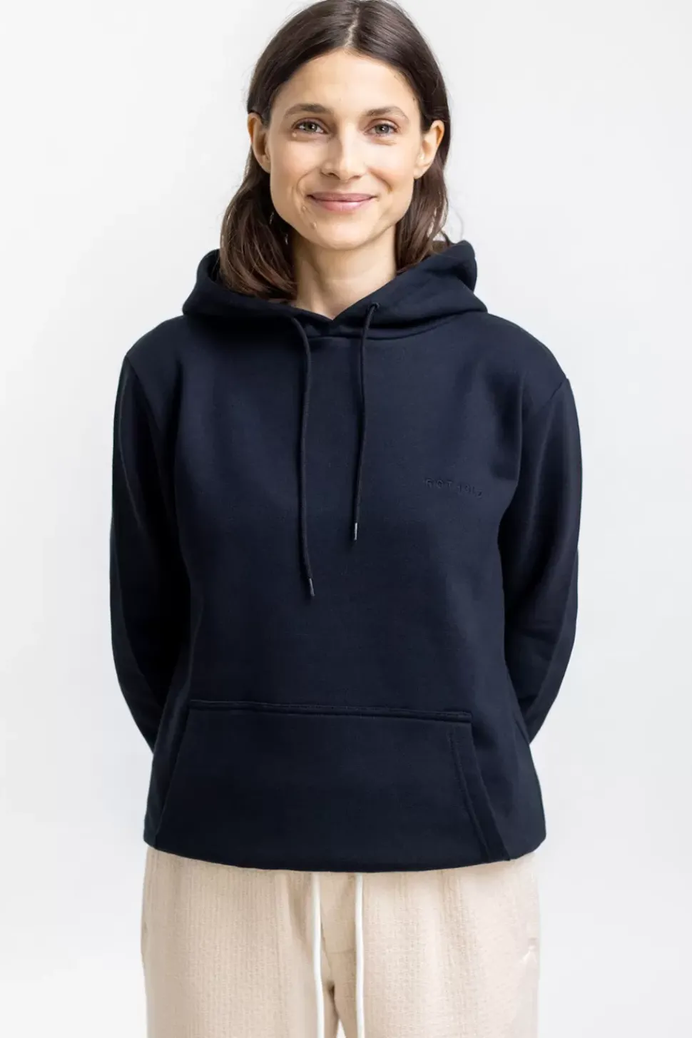 Logo Hoodie Aus Bio-Baumwolle Schwarz