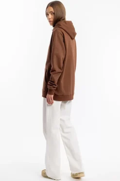 Logo Hoodie Bio Baumwolle - Braun