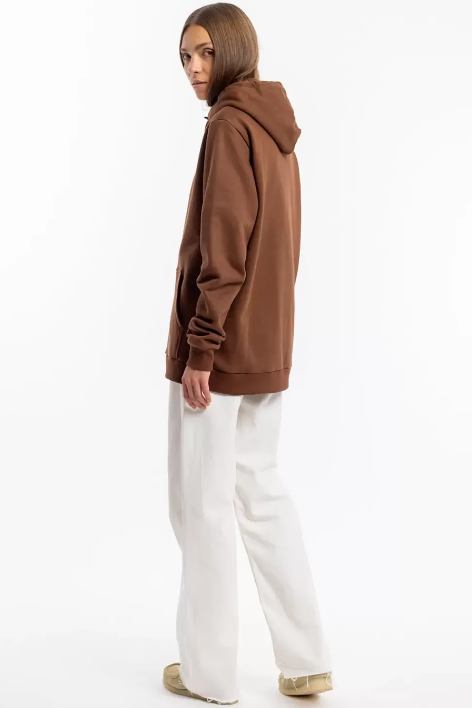 Logo Hoodie Bio Baumwolle - Braun