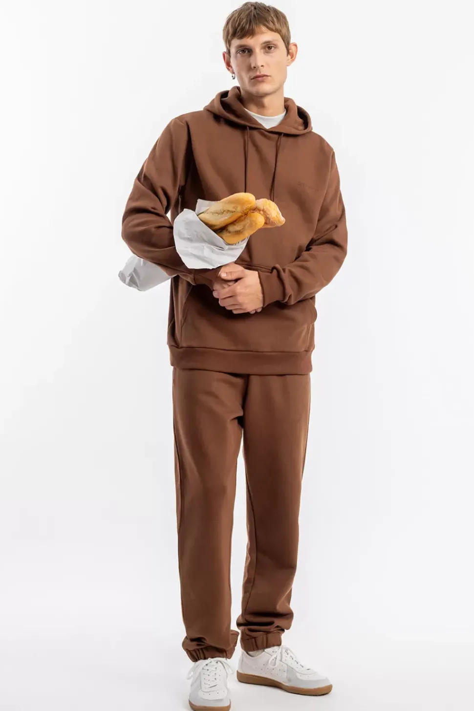 Logo Hoodie Bio Baumwolle - Braun