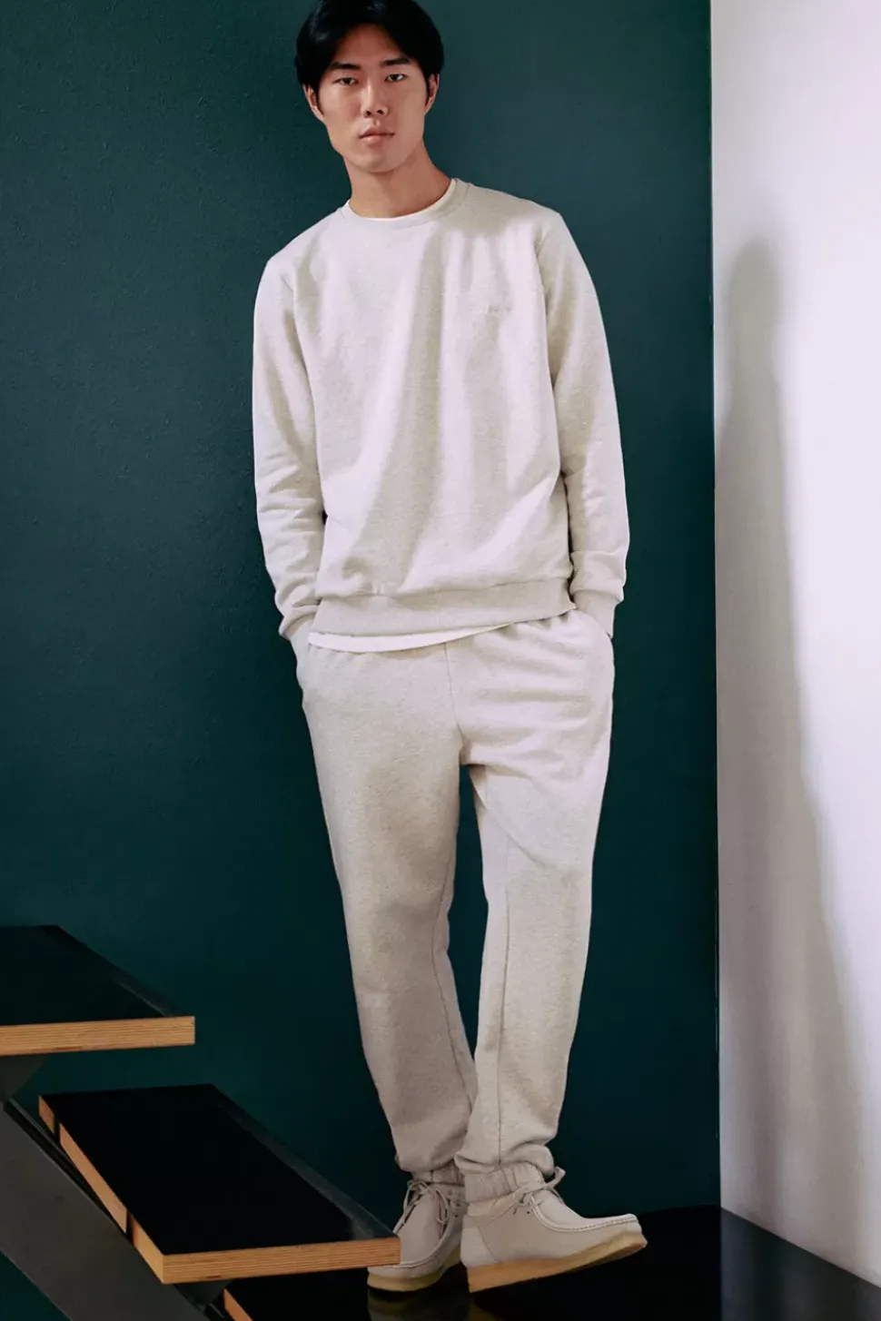 Logo Sweatpants Aus Bio-Baumwolle Grau Meliert