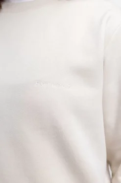 Logo Sweatshirt Aus Bio-Baumwolle Creme