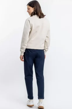 Logo Sweatshirt Aus Bio-Baumwolle Creme