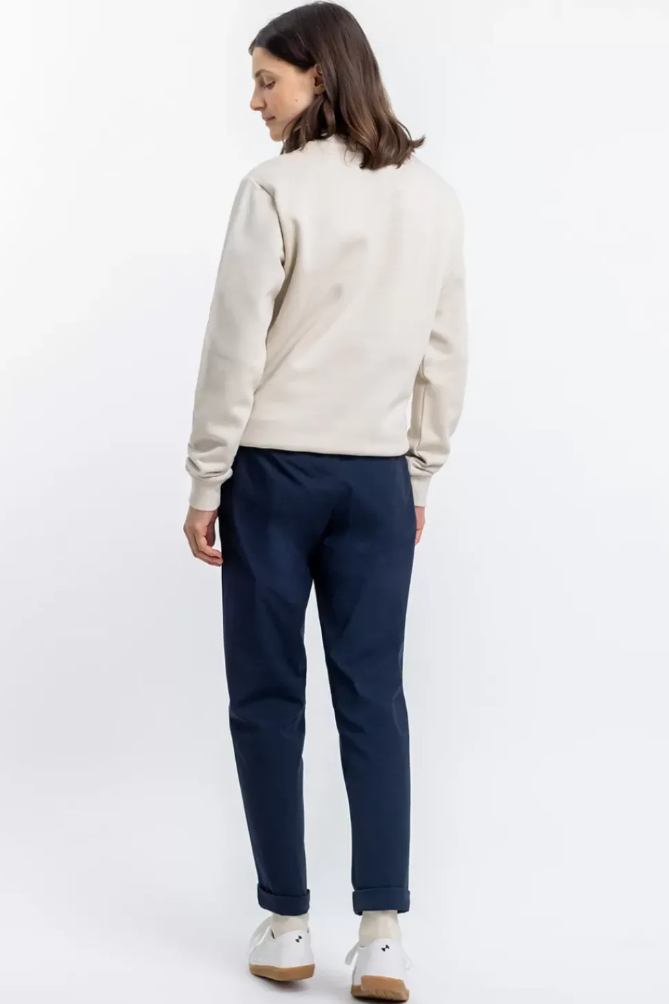 Logo Sweatshirt Aus Bio-Baumwolle Creme