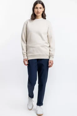 Logo Sweatshirt Aus Bio-Baumwolle Creme