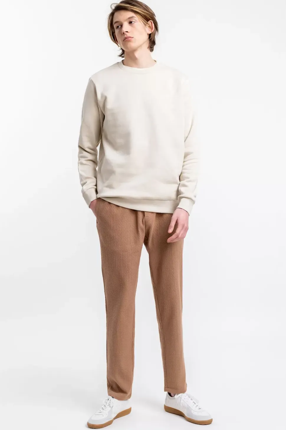 Logo Sweatshirt Aus Bio-Baumwolle Creme