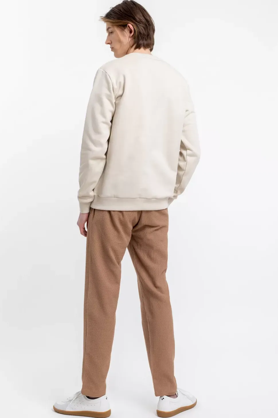 Logo Sweatshirt Aus Bio-Baumwolle Creme