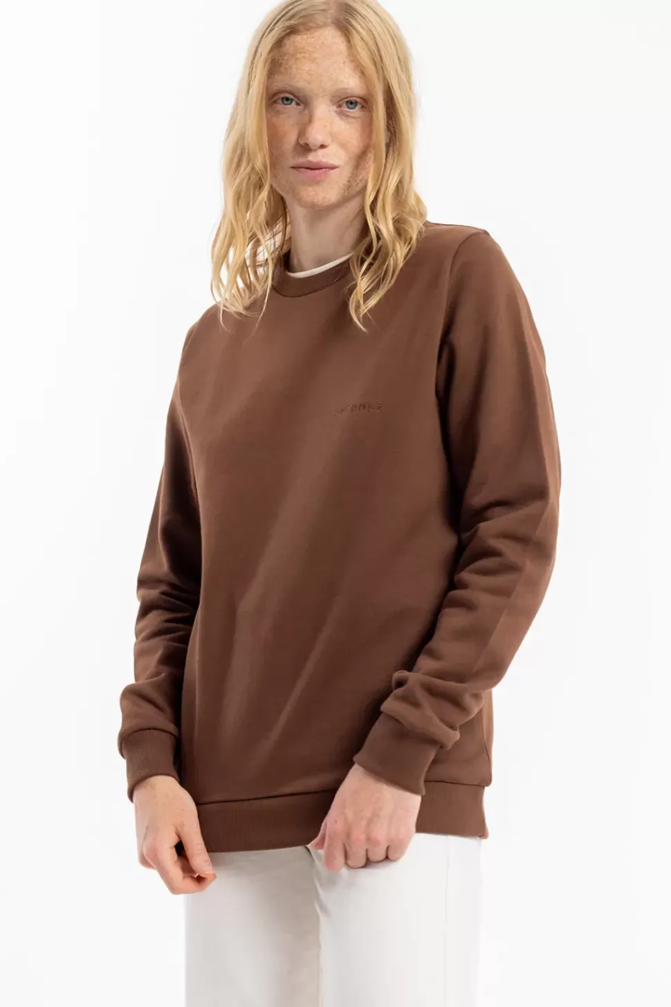 Logo Sweatshirt Bio Baumwolle - Braun