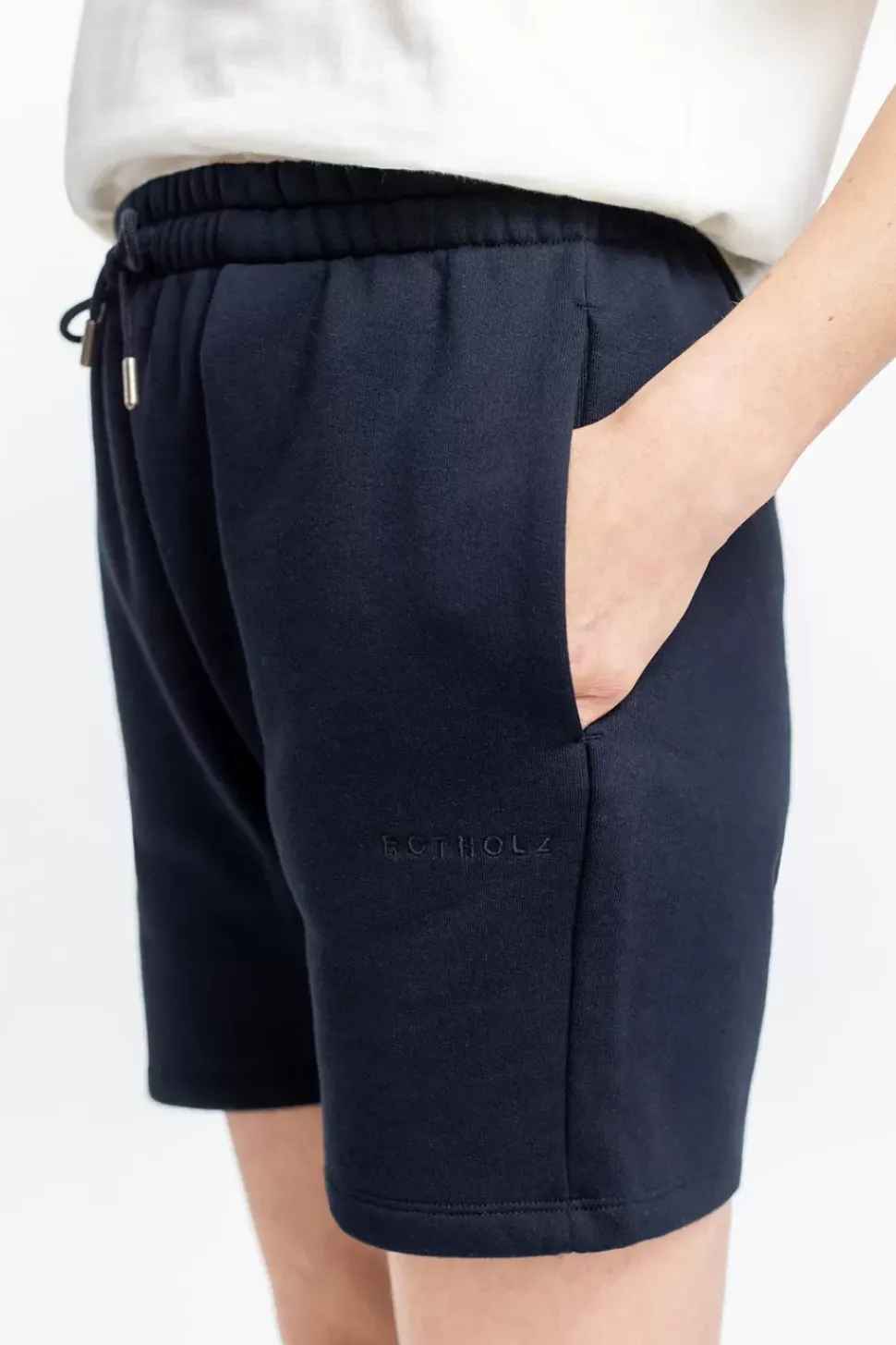 Logo Sweatshorts Aus Bio-Baumwolle Schwarz