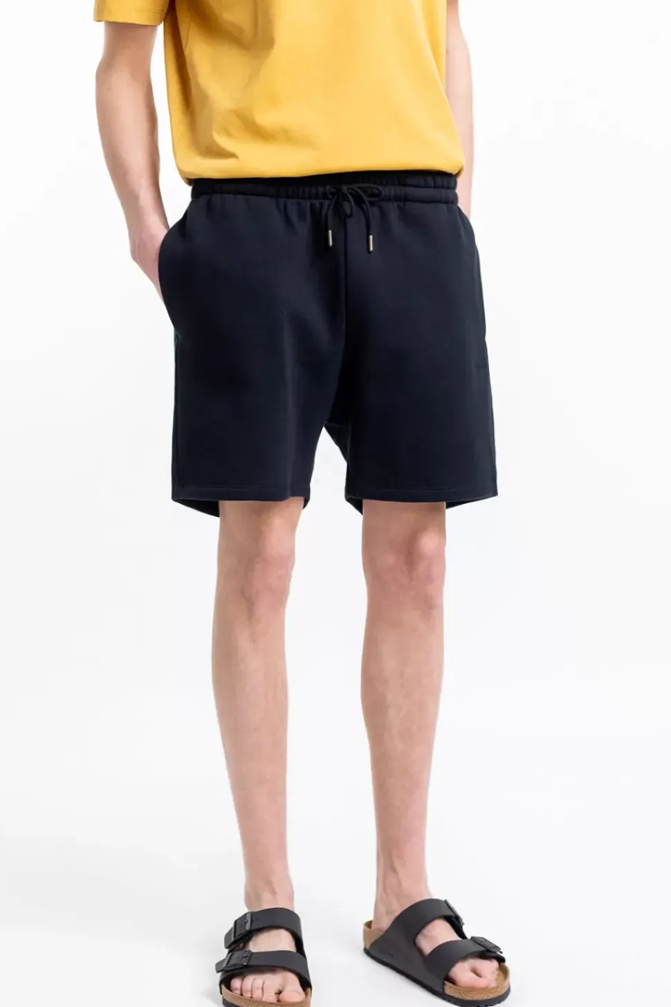 Logo Sweatshorts Aus Bio-Baumwolle Schwarz