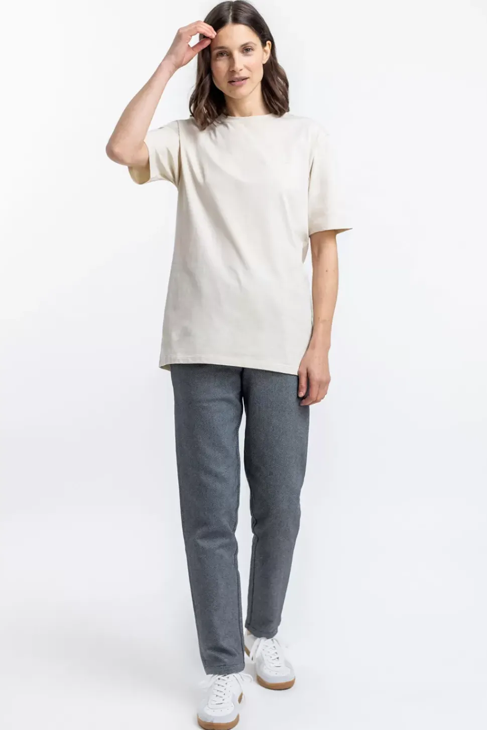 Logo T-Shirt Aus Bio-Baumwolle Creme