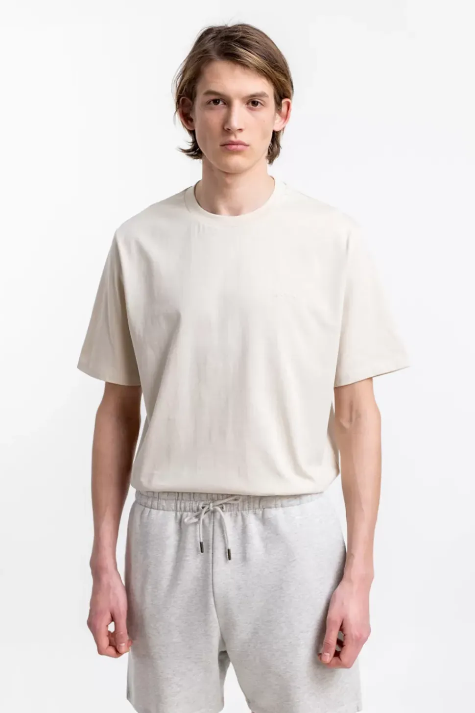 Logo T-Shirt Aus Bio-Baumwolle Creme