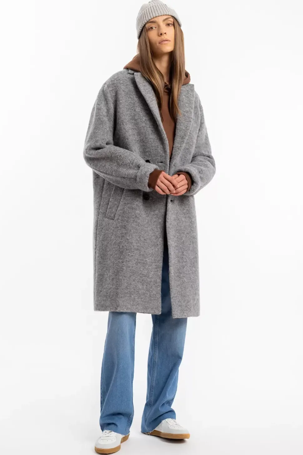 Mantel Bio Wollmischung - Grau