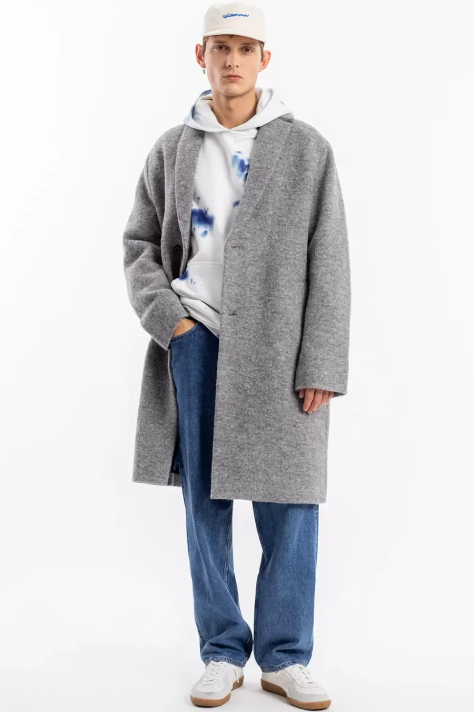 Mantel Bio Wollmischung - Grau